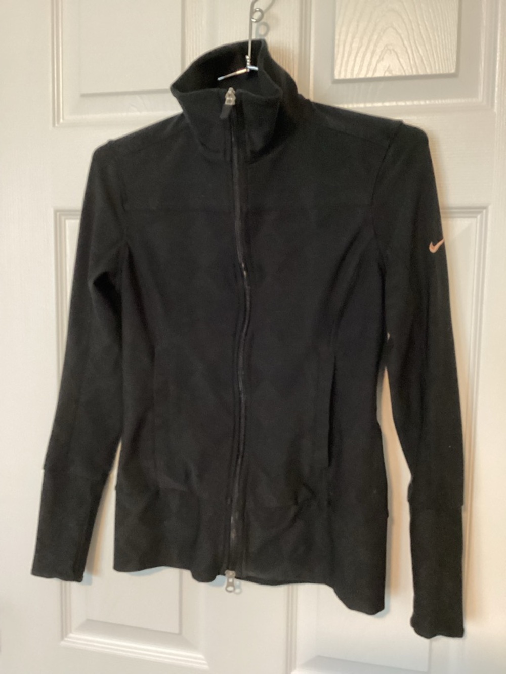 Nike Women's Black Full-Zip Track Jacket with ghosted print